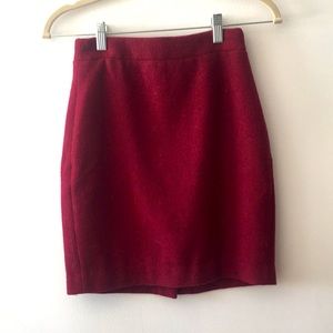 Maroon wool skirt